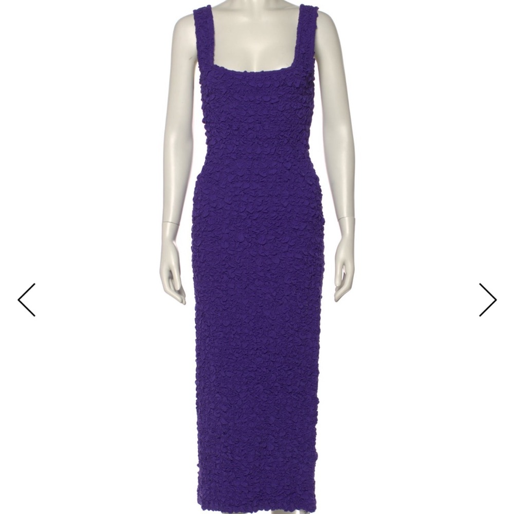 Mara Hoffman Purple Square Neck Sheath Midi Dress | Size M |